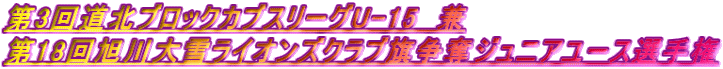 第3回道北ブロックカブスリーグU-15 兼 第18回旭川大雪ライオンズクラブ旗争奪ジュニアユース選手権