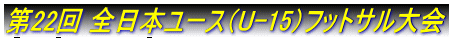 第22回 全日本ユース（U-15）フットサル大会
